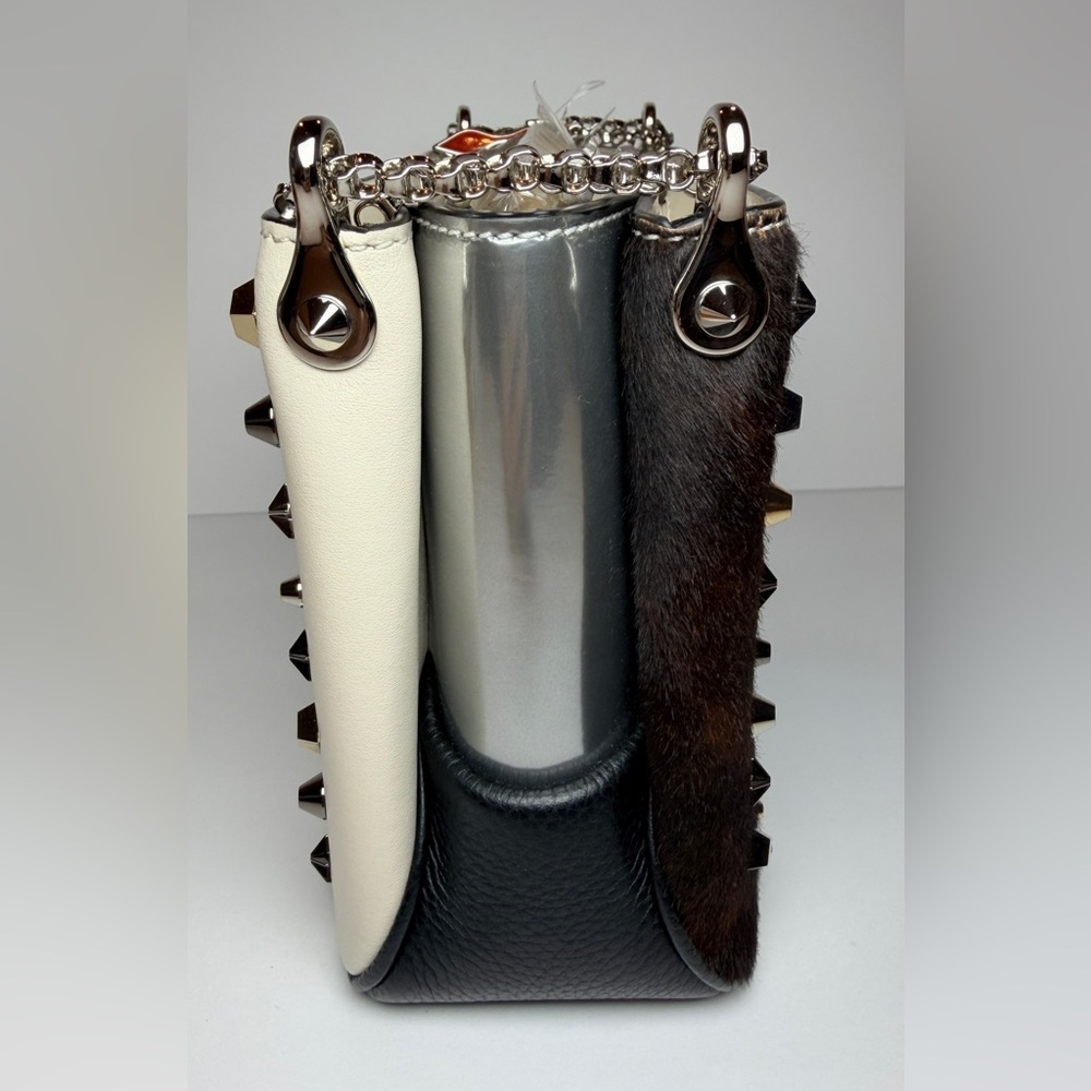 CHRISTIAN LOUBOUTIN Studded Triloubi Cowboy Western Pony Hair Chain Shoulder Bag - Picture 13 of 16